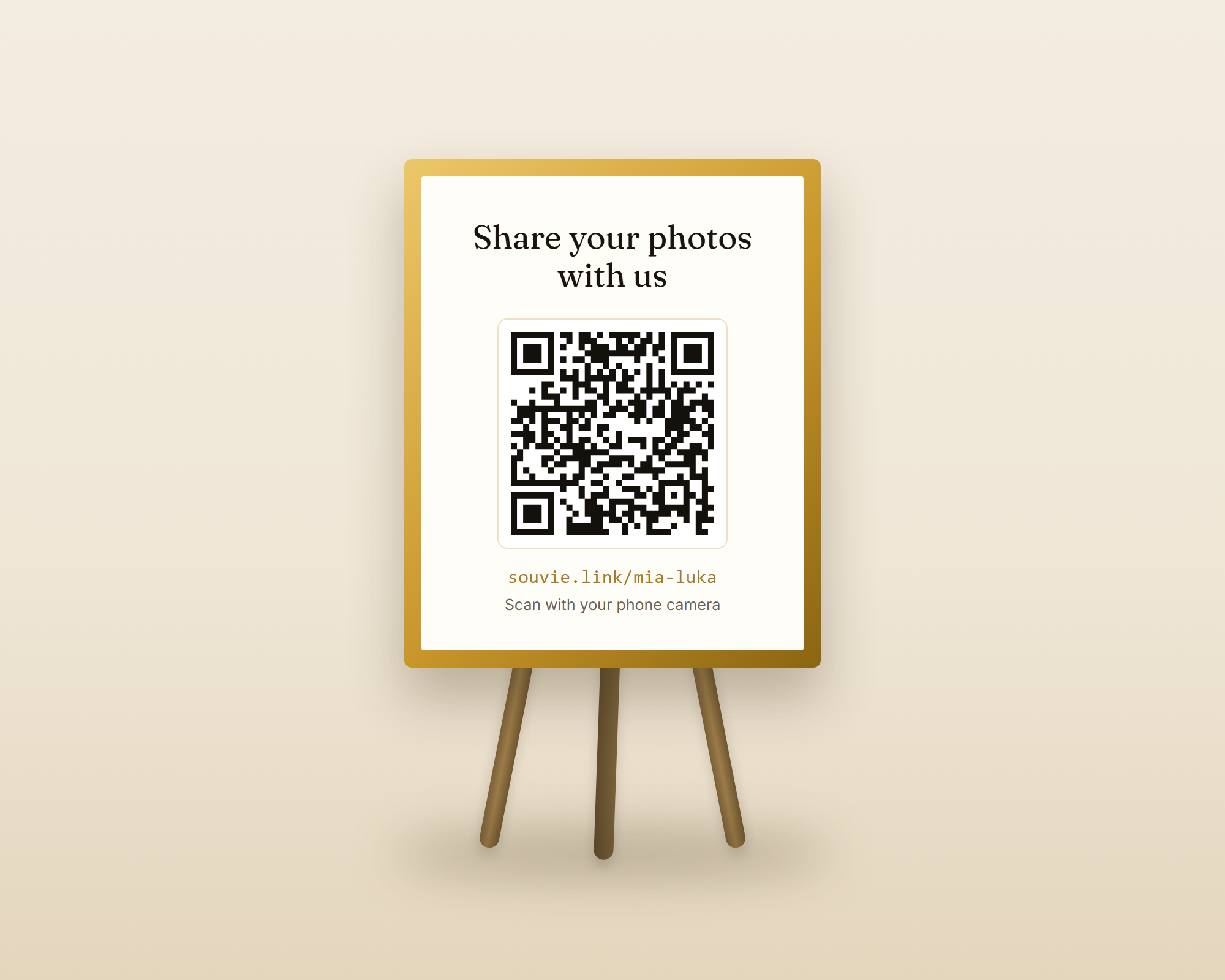 A souvie.link QR code on event signage
